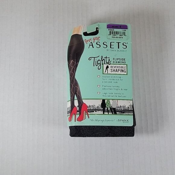 SPANX Other - NWT Assets by Spanx Reversible Shaping Tights Flipside Diamond Black Size 5